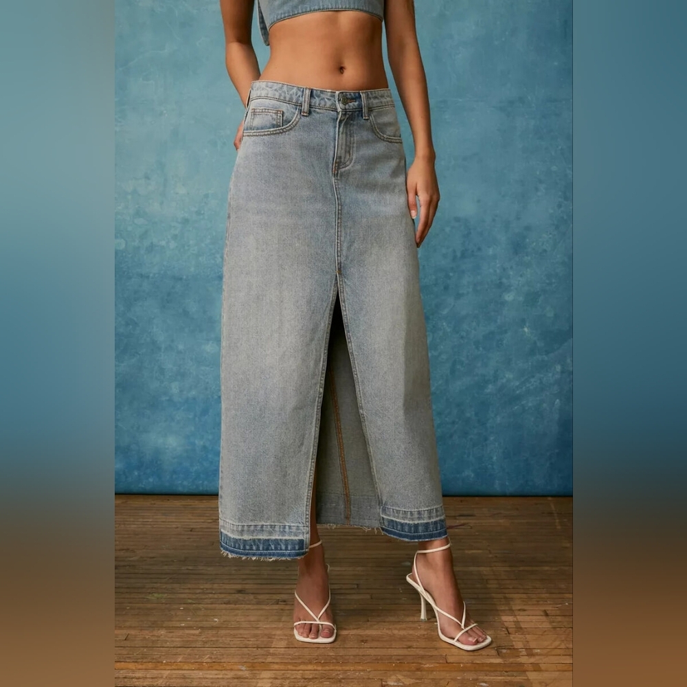 NWOT Women's BDG Mandi Denim Maxi Skirt